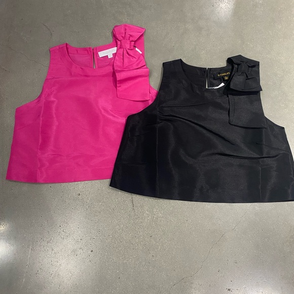 Tops - Chic Women's Sleeveless Tops in Pink and Black